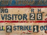 Baseball Scoreboard Wall Mural Vintage Baseball Scoreboard Cream & Navy