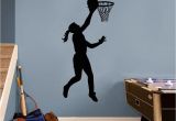 Basketball Scoreboard Wall Mural Basketball Girl Layup Wall Decal