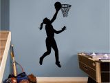 Basketball Scoreboard Wall Mural Basketball Girl Layup Wall Decal