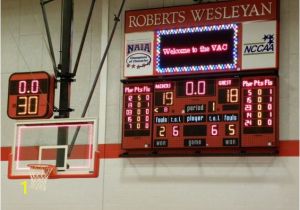 Basketball Scoreboard Wall Mural Full Feature Scoreboard with Player Stat Panels and A 4 X 8