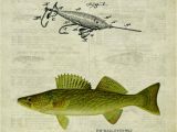 Bass Fishing Wall Murals Antique Fly Fishing Lure Us Patent Poster Art Print Crappie Trout Mouth Bass Walleye Muskie Lures Poles 11×14 Wall Decor