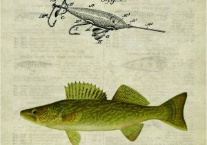 Bass Fishing Wall Murals Antique Fly Fishing Lure Us Patent Poster Art Print Crappie Trout Mouth Bass Walleye Muskie Lures Poles 11×14 Wall Decor