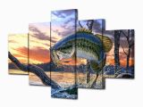 Bass Fishing Wall Murals Bass Fishing Dream 5 Piece Wall Art Canvas