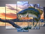 Bass Fishing Wall Murals Bass Fishing Dream 5 Piece Wall Art Canvas