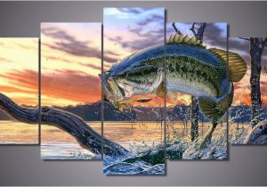 Bass Fishing Wall Murals Bass Fishing Dream 5 Piece Wall Art Canvas