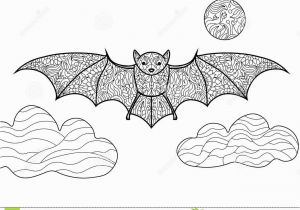 Bat Coloring Pages to Print Bat Coloring Book for Adults Vector Stock Vector