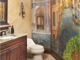 Bathroom Wall Mural Ideas Powder Bath with Venetian Mural