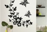 Bathroom Wall Murals Stickers butterfly Flower Wall Sticker Bathroom toilet Decal Stickers