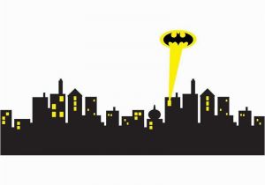 Batman Cityscape Wall Mural 5 Sizes Gotham City Skyline Batman Decal Removable Wall Sticker