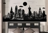 Batman Cityscape Wall Mural Gotham City Batman Skyline City Buildings Superhero Boysroomidea