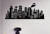 Batman Cityscape Wall Mural Gotham City Wall Decal Batman Night City Vinyl Sticker Ics Home