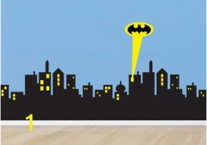 Batman Cityscape Wall Mural Poomoo Wall Decals 5 Sizes Gotham City Skyline Batman Decal