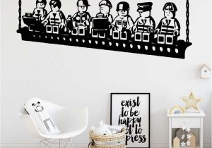 Batman Wall Mural Decal Custom Name Lego Swing Vinyl Wallpaper Wall Stickers