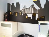 Batman Wall Mural Decal Gotham City Wall Decal Superhero Wall Decal Avengers Room Decor City Skyline Batman Wall Decal Di1403