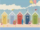 Beach Hut Wall Mural Beach Huts Seaside Wallpaper Mural Designer Beach Hut Seaside themed Nursery Room Decor Costal Beach Wall Decor Beach Hut Girls Bedroom