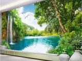 Beach Hut Wall Mural Mural Wallpaper Waterfall Nature Landscape