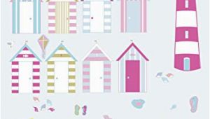 Beach Hut Wall Mural Reusable Beach Hut Wall Stcikers Pink Seaside Beach Hut Wall Decals Seaside Wall Decals Beach Hut Wall Art Beach Hut Decor