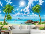 Beach Murals Cheap 3d Wall Murals Wallpaper Custom 3d Photo Sea Coconut Beach Wallpaper