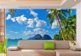 Beach Murals Cheap 3d Wallpaper Bedroom Living Mural Roll Palm Beach Sea Scenery Wall