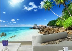 Beach Murals Cheap Custom 3d Poster Wallpaper Beach Scenery Living Room Bedroom Tv