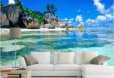 Beach Murals Cheap Custom Mural Wallpaper 3d Ocean Sea Beach Background Non Woven