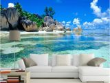 Beach Murals Cheap Custom Mural Wallpaper 3d Ocean Sea Beach Background Non Woven