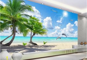 Beach Murals Cheap Customize Hd Coconut Tree Wall Mural Wallpaper 3d Wallpaper for