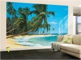 Beach Murals Cheap south Sea Blue Beach Landscape Wall Mural Wallpaper Mural 144 X