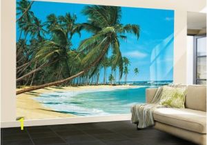 Beach Murals Cheap south Sea Blue Beach Landscape Wall Mural Wallpaper Mural 144 X