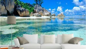 Beach Murals for Bedrooms Custom Mural Wallpaper 3d Ocean Sea Beach Background Non Woven