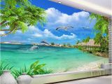 Beach Murals for Walls Hd Coconut Tree Seaside Landscape Nature Wallpaper Living Room theme