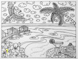 Beach Scene Coloring Pages for Adults Tropical Beach Vacation Adult Coloring Page by