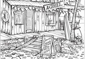 Beach Scene Coloring Pages for Adults Wel E to Dover Publications Creative Haven Summer Scenes