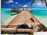 Beach Scene Murals Walls Beach Resort Wall Mural 8 921 In 2019