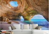 Beach Scene Wallpaper Murals Custom 3d Beach Wallpaper Reef Cave Scene Wall Mural