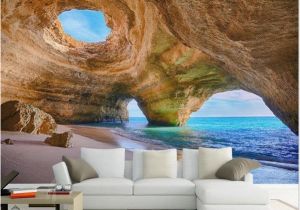 Beach Scene Wallpaper Murals Custom 3d Beach Wallpaper Reef Cave Scene Wall Mural