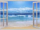 Beach Scene Wallpaper Murals Huge 3d Window Exotic Beach View Wall Stickers Mural Art Decal