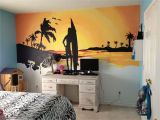 Beach Sunset Wall Mural Beach Sunset Mural My Husband and I Painted for My 10 Year