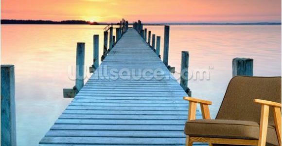 Beach Sunset Wall Mural Sunset Jetty