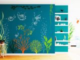 Beach theme Wall Mural Underwater Wall Decal Under the Sea Aquarium Vinyl Art