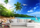 Beach themed Murals Cool Modern Printing Wallpaper Beach Landscape Wallpapers for Living