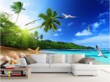 Beach themed Murals Cool Modern Printing Wallpaper Beach Landscape Wallpapers for Living