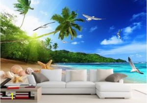 Beach themed Murals Cool Modern Printing Wallpaper Beach Landscape Wallpapers for Living