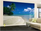 Beach Wall Mural Decals Palm Tree On the Beach French Polynesia