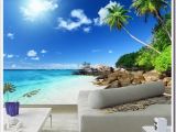 Beach Wall Murals Cheap Custom 3d Poster Wallpaper Beach Scenery Living Room Bedroom Tv