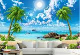 Beach Wall Murals Cheap Us $14 78 Off 3d Wall Murals Wallpaper Custom 3d Photo Sea Coconut Beach Wallpaper Angels Wall Papers Home Decor 3d Stereoscopic Wallpaper In