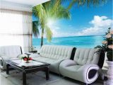 Beach Wall Murals for Bedrooms Coconut Tree Beach Wallpaper Custom 3d Wall Murals Ocean