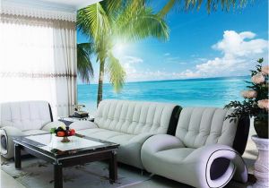 Beach Wall Murals for Bedrooms Coconut Tree Beach Wallpaper Custom 3d Wall Murals Ocean