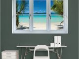 Beach Window Wall Mural Instant Window Virgin islands Beach Giant Removable Wall