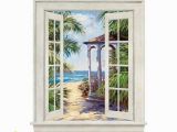 Beach Window Wall Murals Coastal Window Gazebo On Beach Wall Mural â¤ Liked On